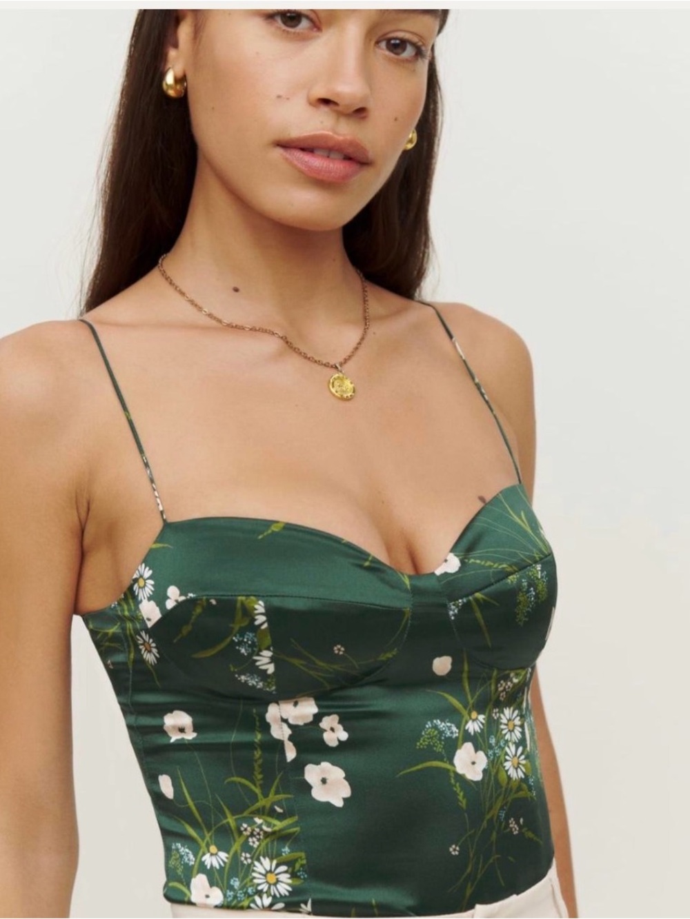 Reformation silk bustier sleeveless top